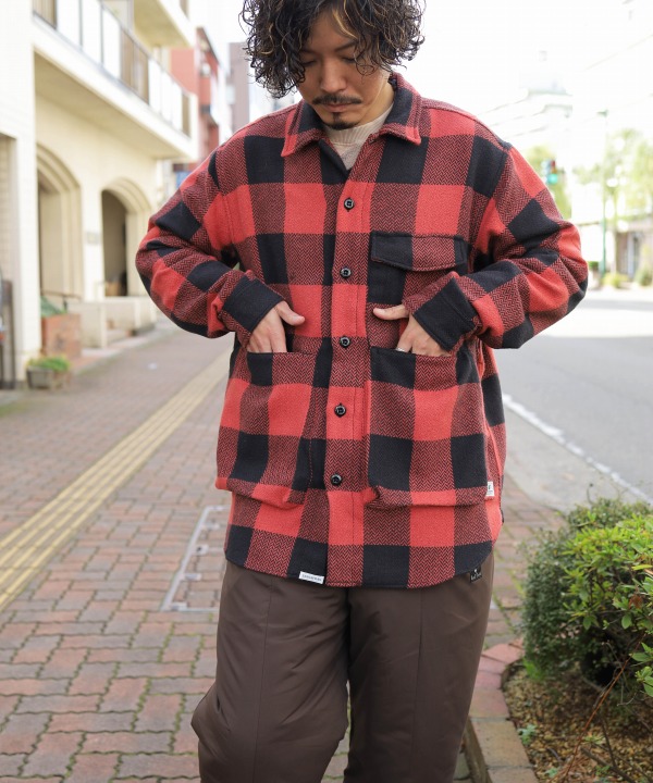 ササフラス/sassafras Digs Crew Half - Woolly Herringbone Check